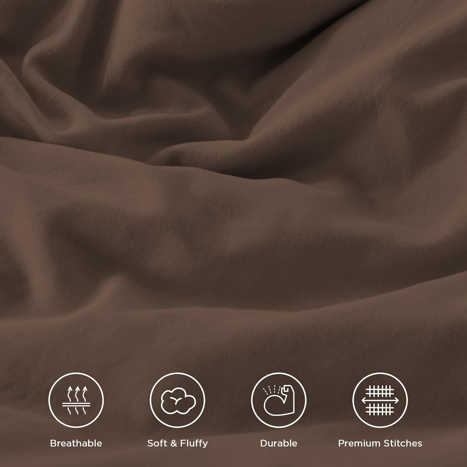 imageAndency White Ruffle Comforter Full Set 3pcs Vintage Farmhouse Shabby Chic Bedding Comforter Set Soft Lightweight Fluffy Bed Comforter Sets All Season Bedding SetBrown