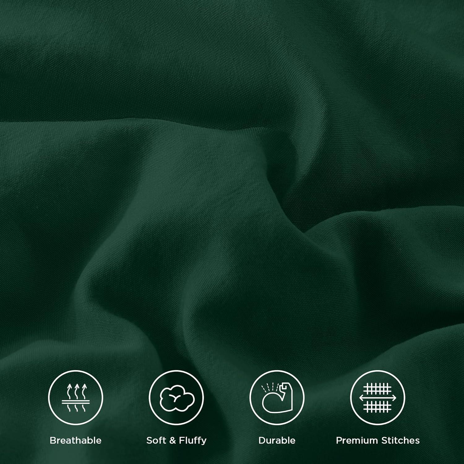 imageAndency White Ruffle Comforter Full Set 3pcs Vintage Farmhouse Shabby Chic Bedding Comforter Set Soft Lightweight Fluffy Bed Comforter Sets All Season Bedding SetDark Green