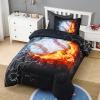 imageAndency 3D Basketball Comforter Twin66x90 Inch 2 Pieces1 Basketball Comforter 1 Pillowcase Sport Microfiber Bedding Set for Kids Boys Teens3d Baseball