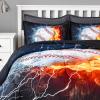 imageAndency 3D Basketball Comforter Twin66x90 Inch 2 Pieces1 Basketball Comforter 1 Pillowcase Sport Microfiber Bedding Set for Kids Boys Teens3d Baseball