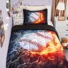 imageAndency 3D Basketball Comforter Twin66x90 Inch 2 Pieces1 Basketball Comforter 1 Pillowcase Sport Microfiber Bedding Set for Kids Boys Teens3d Baseball