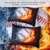 imageAndency 3D Basketball Comforter Twin66x90 Inch 2 Pieces1 Basketball Comforter 1 Pillowcase Sport Microfiber Bedding Set for Kids Boys Teens3d Baseball