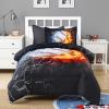 imageAndency 3D Basketball Comforter Twin66x90 Inch 2 Pieces1 Basketball Comforter 1 Pillowcase Sport Microfiber Bedding Set for Kids Boys Teens3d Baseball