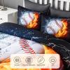 imageAndency 3D Basketball Comforter Twin66x90 Inch 2 Pieces1 Basketball Comforter 1 Pillowcase Sport Microfiber Bedding Set for Kids Boys Teens3d Baseball