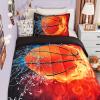 imageAndency 3D Basketball Comforter Twin66x90 Inch 2 Pieces1 Basketball Comforter 1 Pillowcase Sport Microfiber Bedding Set for Kids Boys Teens3d Basketball