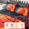 imageAndency 3D Basketball Comforter Twin66x90 Inch 2 Pieces1 Basketball Comforter 1 Pillowcase Sport Microfiber Bedding Set for Kids Boys Teens3d Basketball