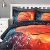 imageAndency 3D Basketball Comforter Twin66x90 Inch 2 Pieces1 Basketball Comforter 1 Pillowcase Sport Microfiber Bedding Set for Kids Boys Teens3d Basketball