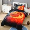 imageAndency 3D Basketball Comforter Twin66x90 Inch 2 Pieces1 Basketball Comforter 1 Pillowcase Sport Microfiber Bedding Set for Kids Boys Teens3d Basketball
