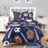 imageAndency 3D Basketball Comforter Twin66x90 Inch 2 Pieces1 Basketball Comforter 1 Pillowcase Sport Microfiber Bedding Set for Kids Boys TeensCartoon Ball Games