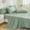 imageAndency Beige California King Size Comforter Set with Sheets  7 Pieces Boho Tassel Bed in a Bag Soft Lightweight Bedding Sets Fringe Bed Set with Comforter Sheets Pillowcases ampamp Shams05  Sage Green