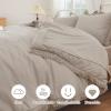 imageAndency Beige California King Size Comforter Set with Sheets  7 Pieces Boho Tassel Bed in a Bag Soft Lightweight Bedding Sets Fringe Bed Set with Comforter Sheets Pillowcases ampamp Shams07  Wheat