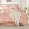 imageAndency Beige California King Size Comforter Set with Sheets  7 Pieces Boho Tassel Bed in a Bag Soft Lightweight Bedding Sets Fringe Bed Set with Comforter Sheets Pillowcases ampamp Shams13  Pink