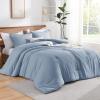 imageAndency Beige Twin Size Comforter Set Solid Bed Comforter 2 Pieces 1 Boho Comforter ampamp 1 Pillowcase Lightweight and Fluffy Plain Beige Bed Comforter Set for All SeasonGrayish Blue