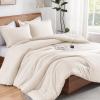imageAndency Beige Twin Size Comforter Set Solid Bed Comforter 2 Pieces 1 Boho Comforter ampamp 1 Pillowcase Lightweight and Fluffy Plain Beige Bed Comforter Set for All SeasonBeige