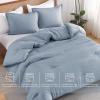 imageAndency Beige Twin Size Comforter Set Solid Bed Comforter 2 Pieces 1 Boho Comforter ampamp 1 Pillowcase Lightweight and Fluffy Plain Beige Bed Comforter Set for All SeasonGrayish Blue