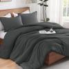 imageAndency Beige Twin Size Comforter Set Solid Bed Comforter 2 Pieces 1 Boho Comforter ampamp 1 Pillowcase Lightweight and Fluffy Plain Beige Bed Comforter Set for All SeasonDark Grey