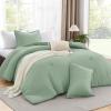 imageAndency Beige Twin Size Comforter Set Solid Bed Comforter 2 Pieces 1 Boho Comforter ampamp 1 Pillowcase Lightweight and Fluffy Plain Beige Bed Comforter Set for All SeasonSage Green
