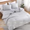 imageAndency Beige Twin Size Comforter Set Solid Bed Comforter 2 Pieces 1 Boho Comforter ampamp 1 Pillowcase Lightweight and Fluffy Plain Beige Bed Comforter Set for All SeasonSilver Grey