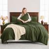 imageAndency Beige Twin Size Comforter Set Solid Bed Comforter 2 Pieces 1 Boho Comforter ampamp 1 Pillowcase Lightweight and Fluffy Plain Beige Bed Comforter Set for All SeasonOlive