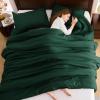 imageAndency Beige Twin Size Comforter Set Solid Bed Comforter 2 Pieces 1 Boho Comforter ampamp 1 Pillowcase Lightweight and Fluffy Plain Beige Bed Comforter Set for All SeasonDark Green