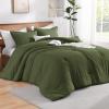 imageAndency Beige Twin Size Comforter Set Solid Bed Comforter 2 Pieces 1 Boho Comforter ampamp 1 Pillowcase Lightweight and Fluffy Plain Beige Bed Comforter Set for All SeasonOlive