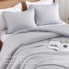 imageAndency Beige Twin Size Comforter Set Solid Bed Comforter 2 Pieces 1 Boho Comforter ampamp 1 Pillowcase Lightweight and Fluffy Plain Beige Bed Comforter Set for All SeasonSilver Grey