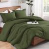 imageAndency Beige Twin Size Comforter Set Solid Bed Comforter 2 Pieces 1 Boho Comforter ampamp 1 Pillowcase Lightweight and Fluffy Plain Beige Bed Comforter Set for All SeasonOlive