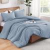 imageAndency Beige Twin Size Comforter Set Solid Bed Comforter 2 Pieces 1 Boho Comforter ampamp 1 Pillowcase Lightweight and Fluffy Plain Beige Bed Comforter Set for All SeasonGrayish Blue