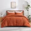 imageAndency Beige Twin Size Comforter Set Solid Bed Comforter 2 Pieces 1 Boho Comforter ampamp 1 Pillowcase Lightweight and Fluffy Plain Beige Bed Comforter Set for All SeasonTerracotta