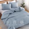 imageAndency Beige Twin Size Comforter Set Solid Bed Comforter 2 Pieces 1 Boho Comforter ampamp 1 Pillowcase Lightweight and Fluffy Plain Beige Bed Comforter Set for All SeasonGrayish Blue
