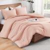 imageAndency Beige Twin Size Comforter Set Solid Bed Comforter 2 Pieces 1 Boho Comforter ampamp 1 Pillowcase Lightweight and Fluffy Plain Beige Bed Comforter Set for All SeasonBlush