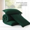 imageAndency Beige Twin Size Comforter Set Solid Bed Comforter 2 Pieces 1 Boho Comforter ampamp 1 Pillowcase Lightweight and Fluffy Plain Beige Bed Comforter Set for All SeasonDark Green