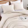 imageAndency Beige Twin Size Comforter Set Solid Bed Comforter 2 Pieces 1 Boho Comforter ampamp 1 Pillowcase Lightweight and Fluffy Plain Beige Bed Comforter Set for All SeasonBeige