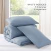 imageAndency Beige Twin Size Comforter Set Solid Bed Comforter 2 Pieces 1 Boho Comforter ampamp 1 Pillowcase Lightweight and Fluffy Plain Beige Bed Comforter Set for All SeasonGrayish Blue