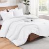 imageAndency Beige Twin Size Comforter Set Solid Bed Comforter 2 Pieces 1 Boho Comforter ampamp 1 Pillowcase Lightweight and Fluffy Plain Beige Bed Comforter Set for All SeasonWhite