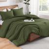 imageAndency Beige Twin Size Comforter Set Solid Bed Comforter 2 Pieces 1 Boho Comforter ampamp 1 Pillowcase Lightweight and Fluffy Plain Beige Bed Comforter Set for All SeasonOlive