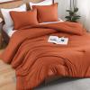 imageAndency Beige Twin Size Comforter Set Solid Bed Comforter 2 Pieces 1 Boho Comforter ampamp 1 Pillowcase Lightweight and Fluffy Plain Beige Bed Comforter Set for All SeasonTerracotta