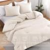 imageAndency Beige Twin Size Comforter Set Solid Bed Comforter 2 Pieces 1 Boho Comforter ampamp 1 Pillowcase Lightweight and Fluffy Plain Beige Bed Comforter Set for All SeasonBeige