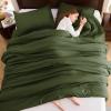 imageAndency Beige Twin Size Comforter Set Solid Bed Comforter 2 Pieces 1 Boho Comforter ampamp 1 Pillowcase Lightweight and Fluffy Plain Beige Bed Comforter Set for All SeasonOlive