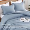 imageAndency Beige Twin Size Comforter Set Solid Bed Comforter 2 Pieces 1 Boho Comforter ampamp 1 Pillowcase Lightweight and Fluffy Plain Beige Bed Comforter Set for All SeasonGrayish Blue