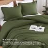 imageAndency Beige Twin Size Comforter Set Solid Bed Comforter 2 Pieces 1 Boho Comforter ampamp 1 Pillowcase Lightweight and Fluffy Plain Beige Bed Comforter Set for All SeasonOlive