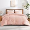 imageAndency Beige Twin Size Comforter Set Solid Bed Comforter 2 Pieces 1 Boho Comforter ampamp 1 Pillowcase Lightweight and Fluffy Plain Beige Bed Comforter Set for All SeasonBlush