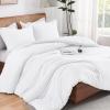 imageAndency Beige Twin Size Comforter Set Solid Bed Comforter 2 Pieces 1 Boho Comforter ampamp 1 Pillowcase Lightweight and Fluffy Plain Beige Bed Comforter Set for All SeasonWhite