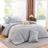 imageAndency Beige Twin Size Comforter Set Solid Bed Comforter 2 Pieces 1 Boho Comforter ampamp 1 Pillowcase Lightweight and Fluffy Plain Beige Bed Comforter Set for All SeasonSilver Grey