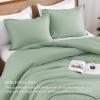 imageAndency Beige Twin Size Comforter Set Solid Bed Comforter 2 Pieces 1 Boho Comforter ampamp 1 Pillowcase Lightweight and Fluffy Plain Beige Bed Comforter Set for All SeasonSage Green