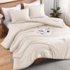 imageAndency Beige Twin Size Comforter Set Solid Bed Comforter 2 Pieces 1 Boho Comforter ampamp 1 Pillowcase Lightweight and Fluffy Plain Beige Bed Comforter Set for All SeasonBeige