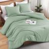 imageAndency Beige Twin Size Comforter Set Solid Bed Comforter 2 Pieces 1 Boho Comforter ampamp 1 Pillowcase Lightweight and Fluffy Plain Beige Bed Comforter Set for All SeasonSage Green