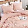 imageAndency Beige Twin Size Comforter Set Solid Bed Comforter 2 Pieces 1 Boho Comforter ampamp 1 Pillowcase Lightweight and Fluffy Plain Beige Bed Comforter Set for All SeasonBlush