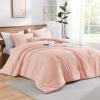 imageAndency Beige Twin Size Comforter Set Solid Bed Comforter 2 Pieces 1 Boho Comforter ampamp 1 Pillowcase Lightweight and Fluffy Plain Beige Bed Comforter Set for All SeasonBlush