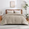 imageAndency Beige Twin Size Comforter Set Solid Bed Comforter 2 Pieces 1 Boho Comforter ampamp 1 Pillowcase Lightweight and Fluffy Plain Beige Bed Comforter Set for All SeasonWheat